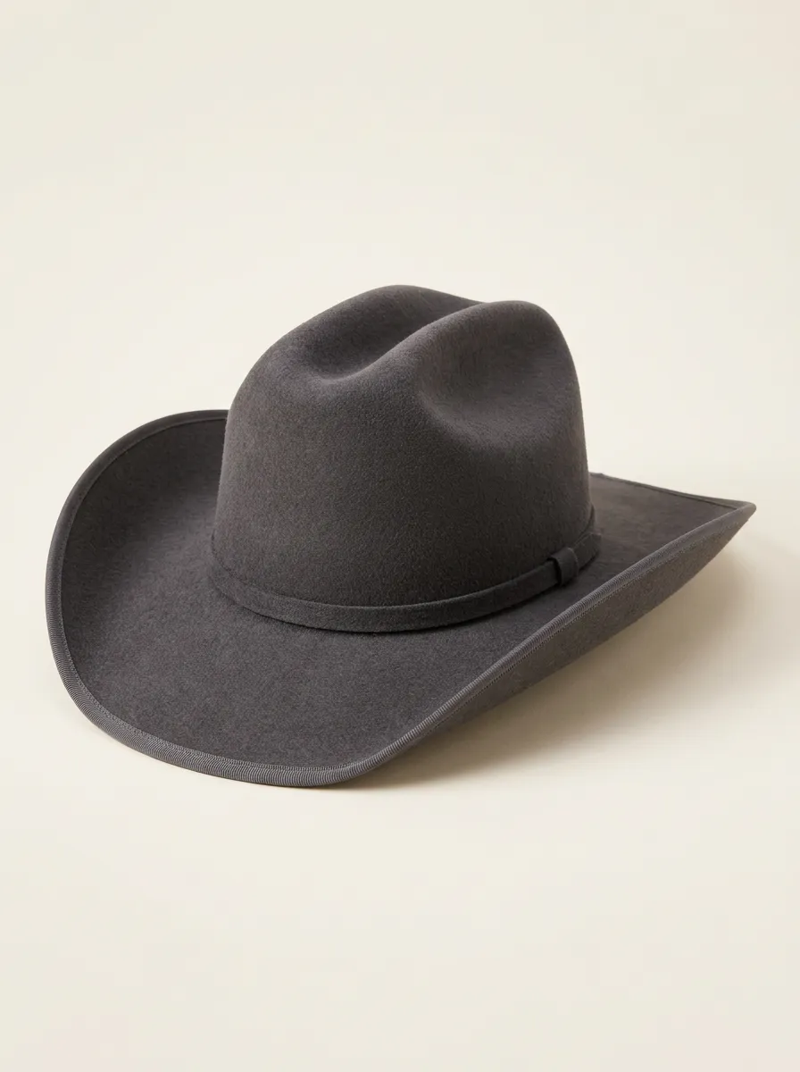 Deep Charcoal Grey Felt Cowboy Hat