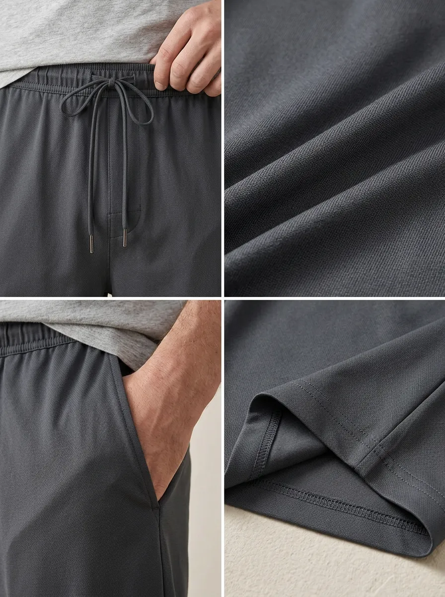Contemporary Ice-Silk Stretch Drawstring Shorts