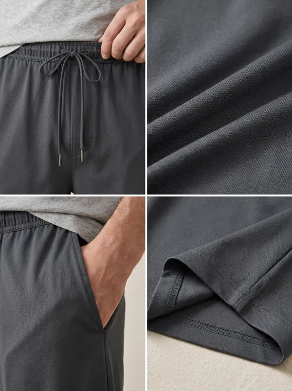 Contemporary Ice-Silk Stretch Drawstring Shorts