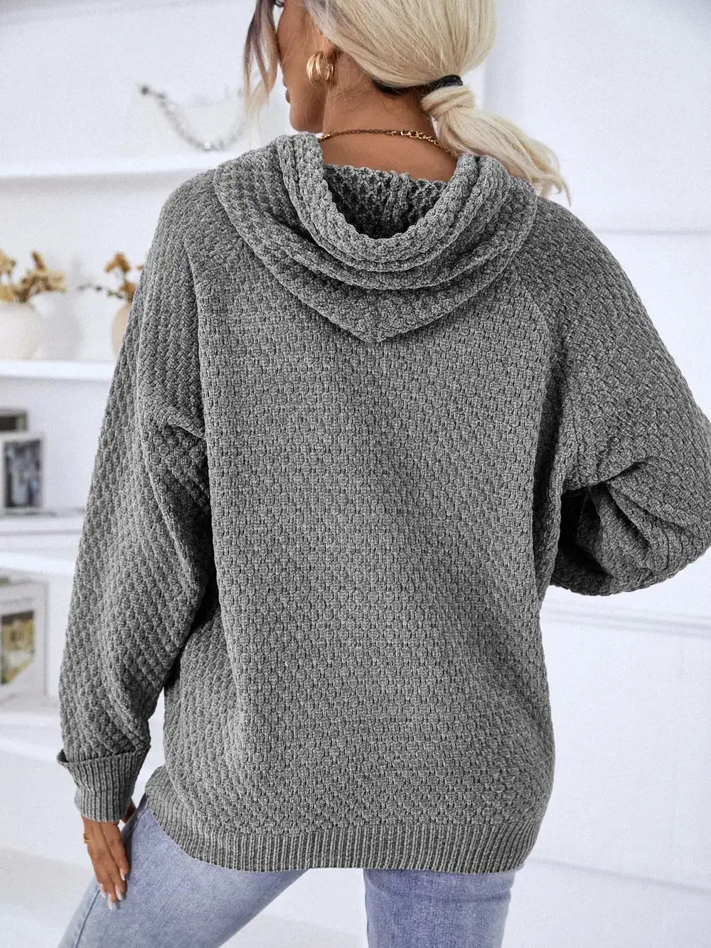 Essential Drawstring Long Sleeve Sweater