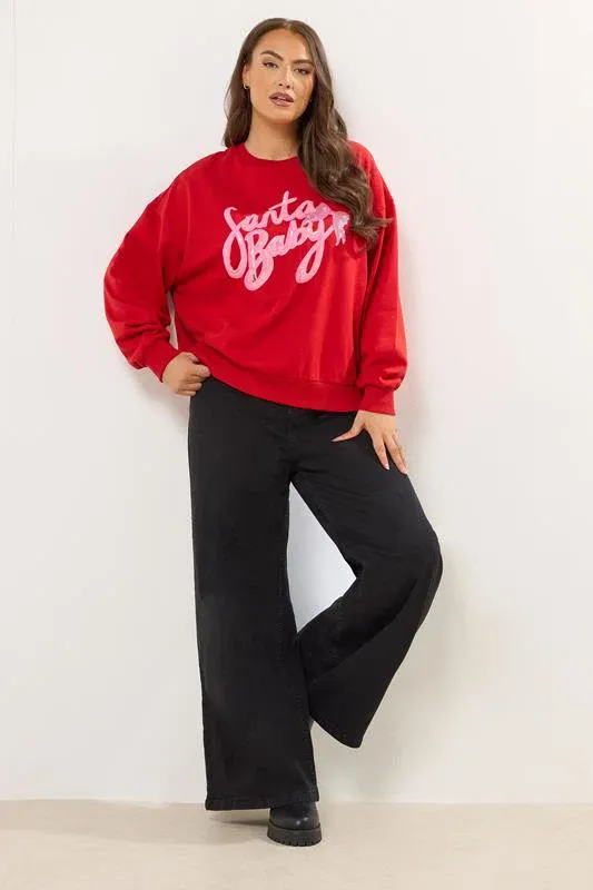 Red 'Santa Baby' Slogan Sweatshirt