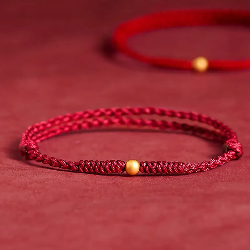 Sterling Silver Plated Single Bead Braided Rope Bracelet Anklet