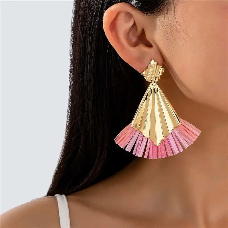 Floral Geometric Statement Earrings