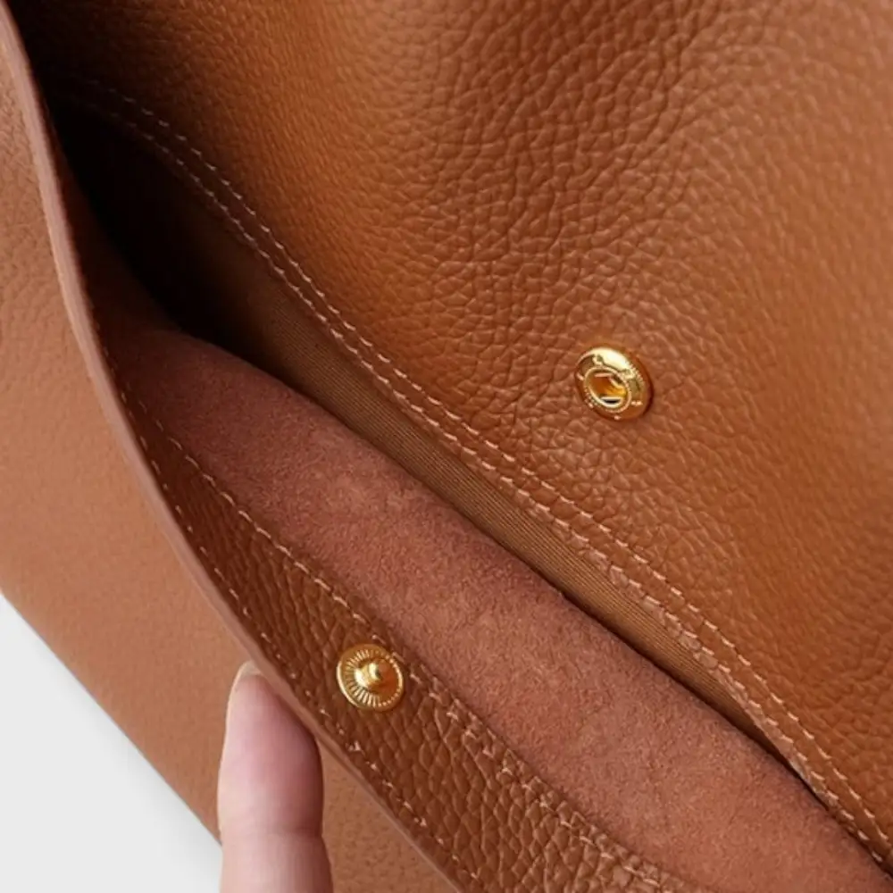 Clean Line Leather Shoulder Bag