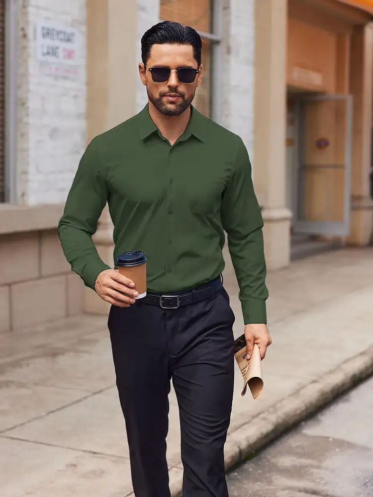 Henley Button Down Dress Shirt