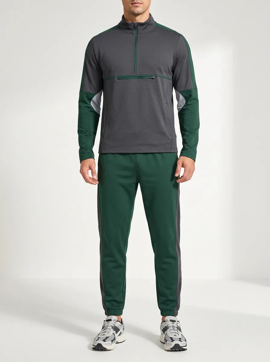 Men's Leisure Colorblock Matching Sports Set