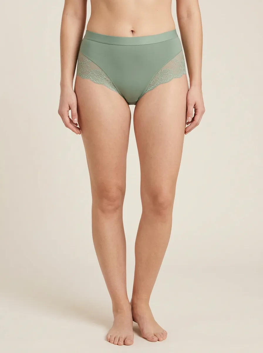 Mid-Rise Lace-Trimmed Panties