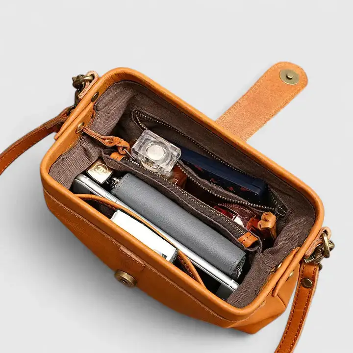 Structured Pebbled Leather Handbag