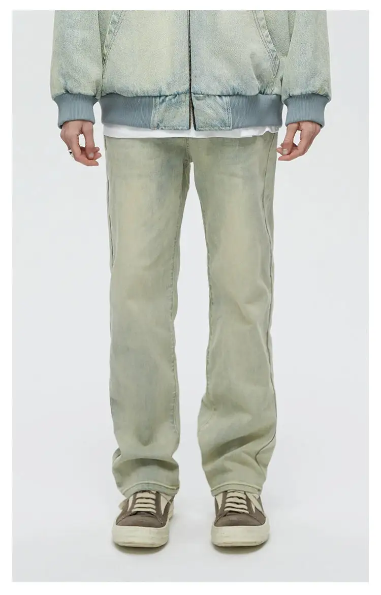Straight-Leg Light-Wash Jeans