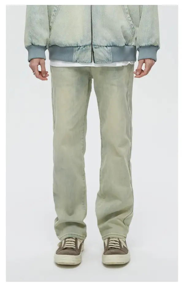 Straight-Leg Light-Wash Jeans