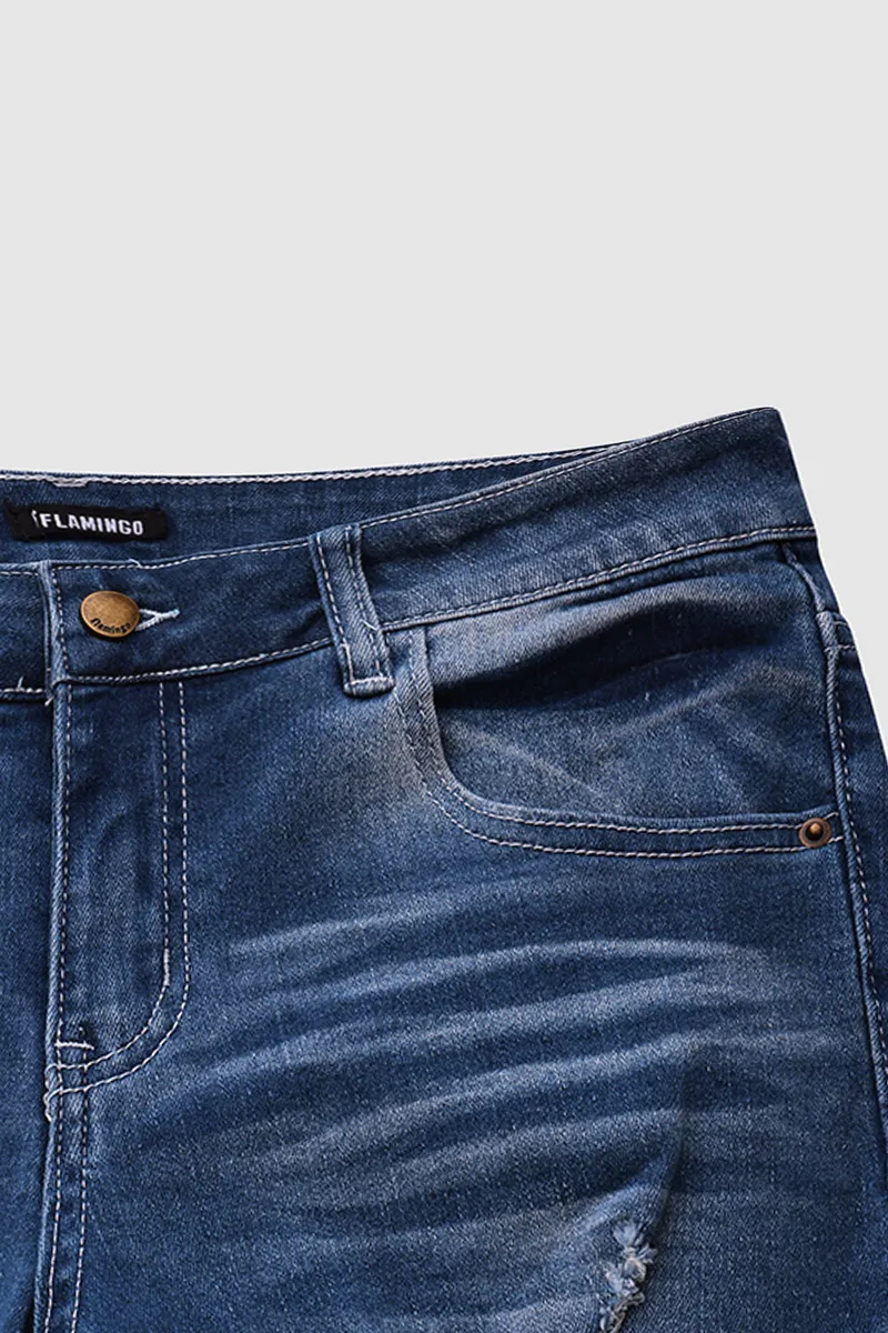 Distressed Low Rise Skinny Jeans