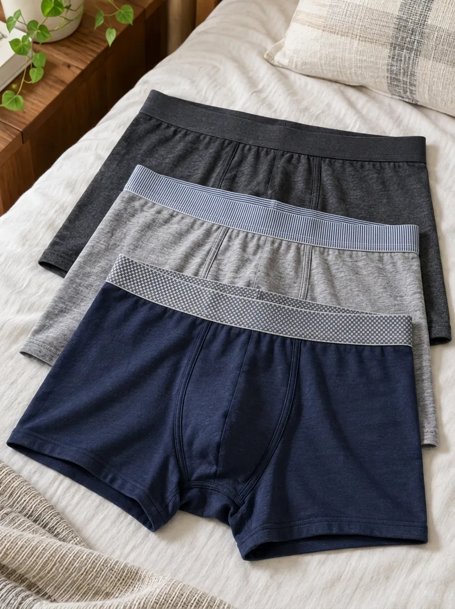 Men's Casual Basic Patterned Waistband Printed Boxer Briefs 3-Pack