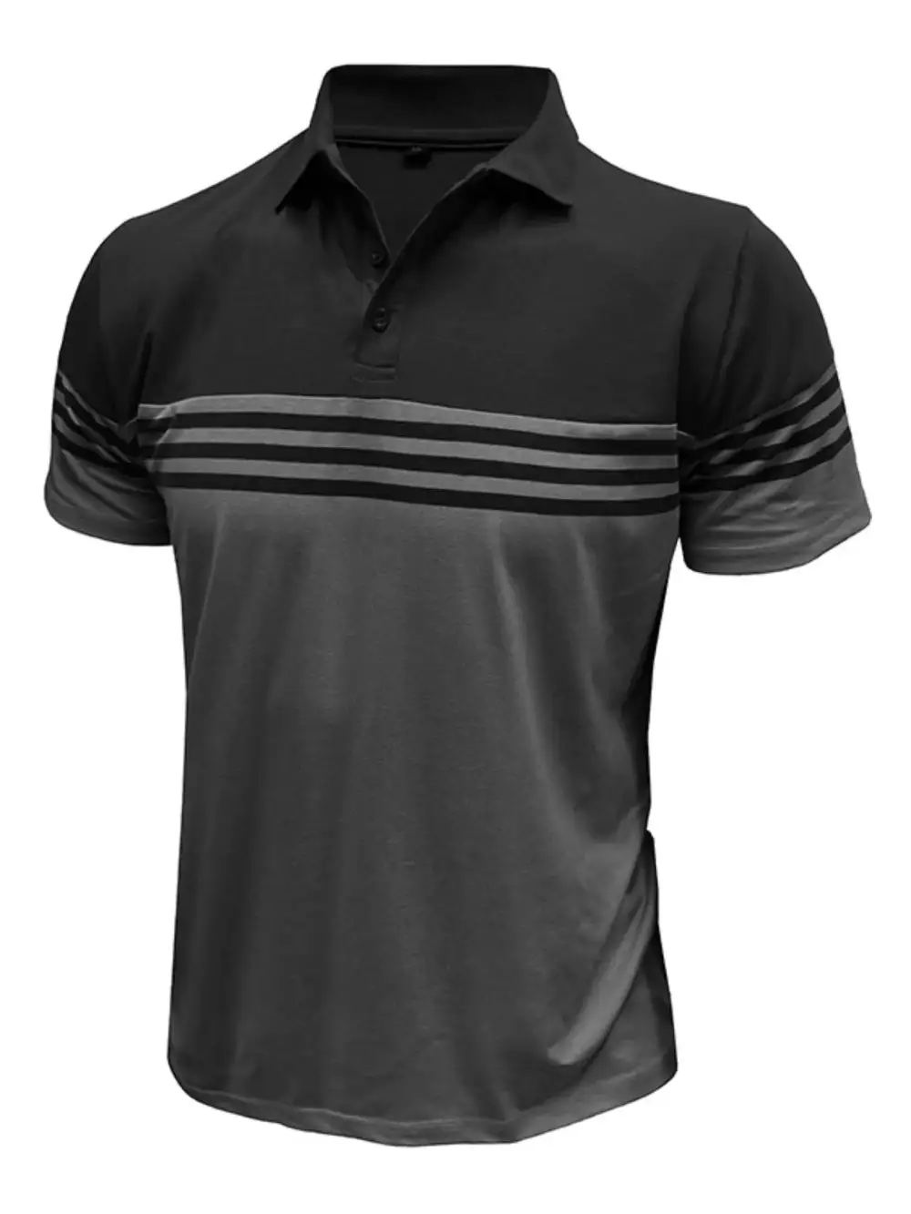 Striped Contrast Detail Collared Polo Shirt