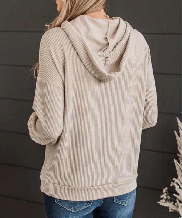 Corded Drawstring Hoodie