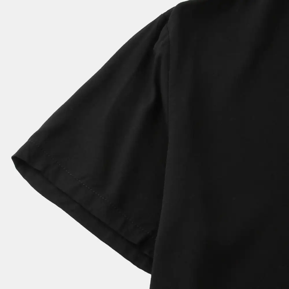 Relaxed Button Front Short Sleeve Collared Polo Shirt
