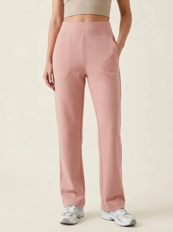 Women's Minimalist Sage Green Solid Color High-Waisted Lounge Pants