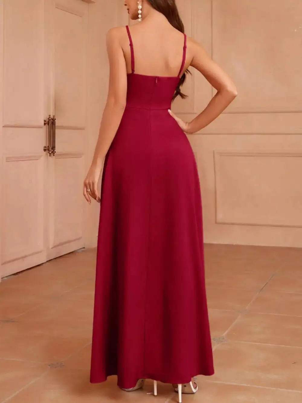 Classic Slit Spaghetti Strap Maxi Dress