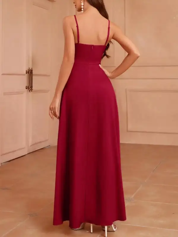 Classic Slit Spaghetti Strap Maxi Dress