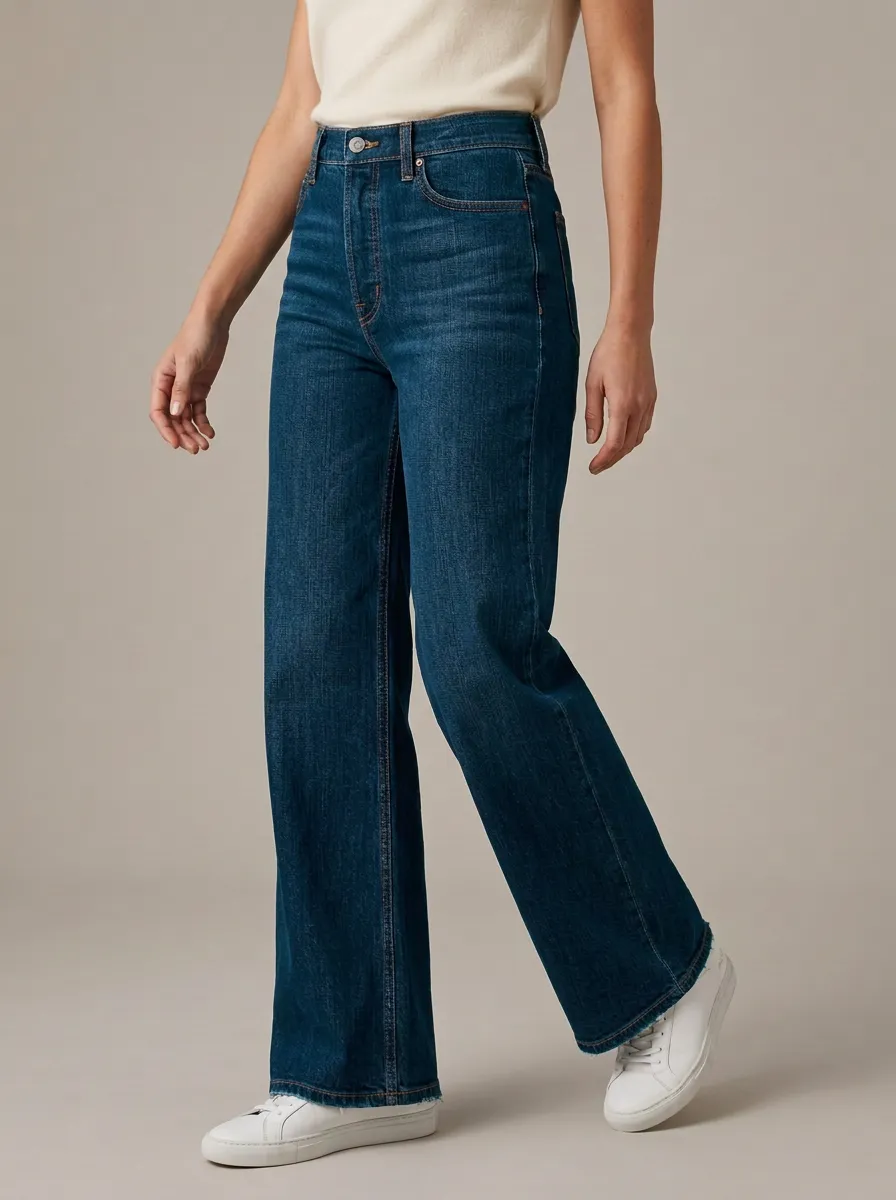 Refined Wide-Leg Denim Denim Jeans
