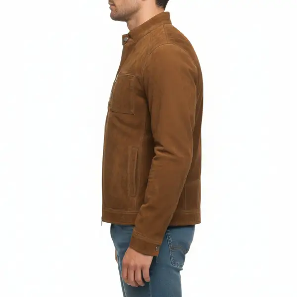 Classic Suede Biker Motorcycle Cafe Racer Jacket