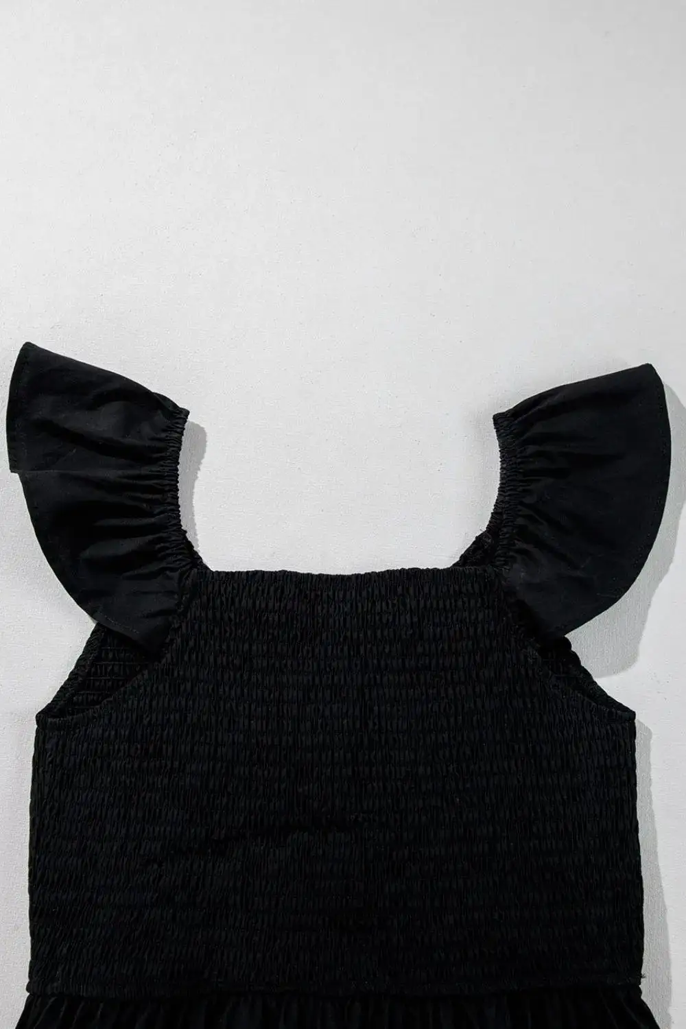 Relaxed Ruffle Trim Smocked Dress