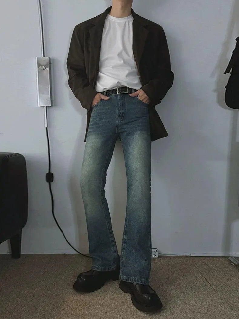 Distressed Straight Leg Jeans