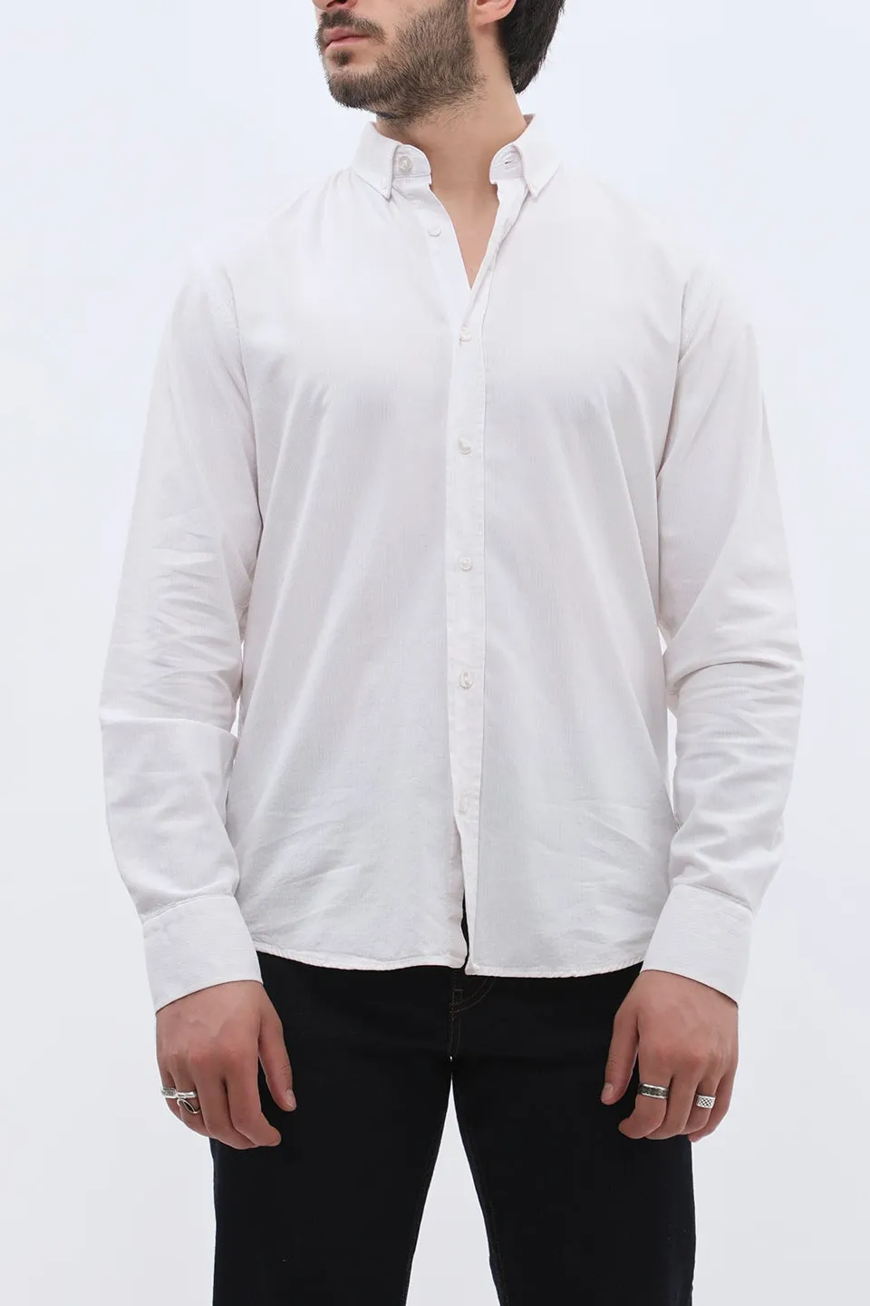 Contemporary Oxford Long Sleeve Cotton Men's Button Down Shirt