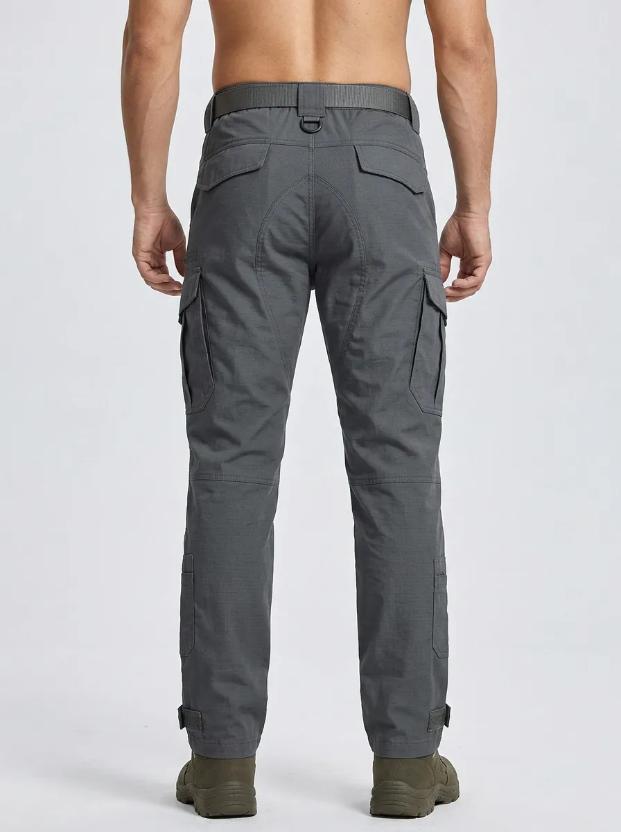 Minimal Utility-Style Men's Multi-Pocket Waterproof Tactical Cargo Pants