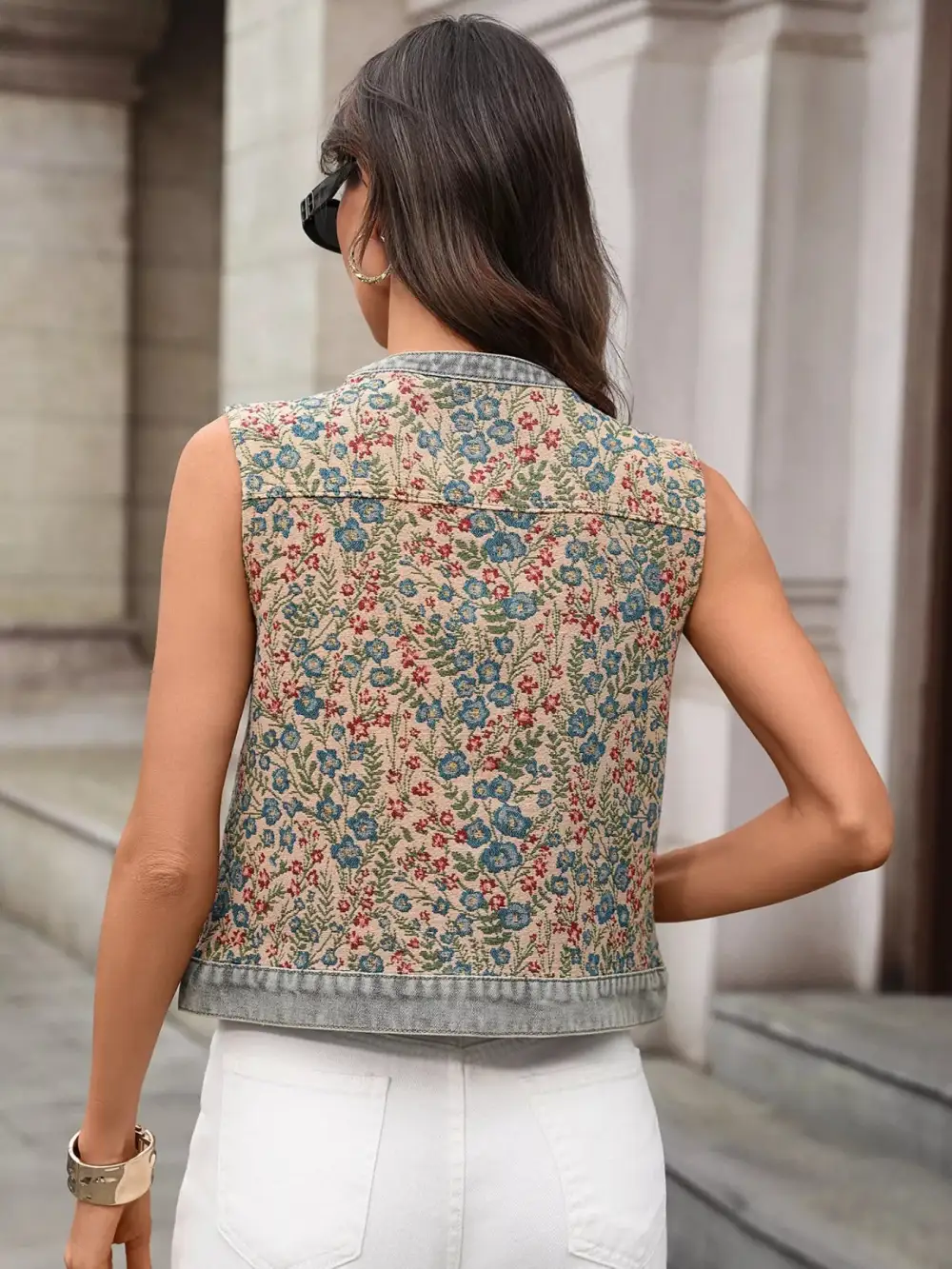 Floral Embroidered Vest Top