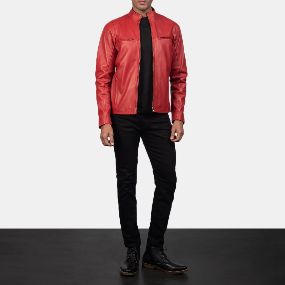Men's Classic Structured Biker Leather Jacket