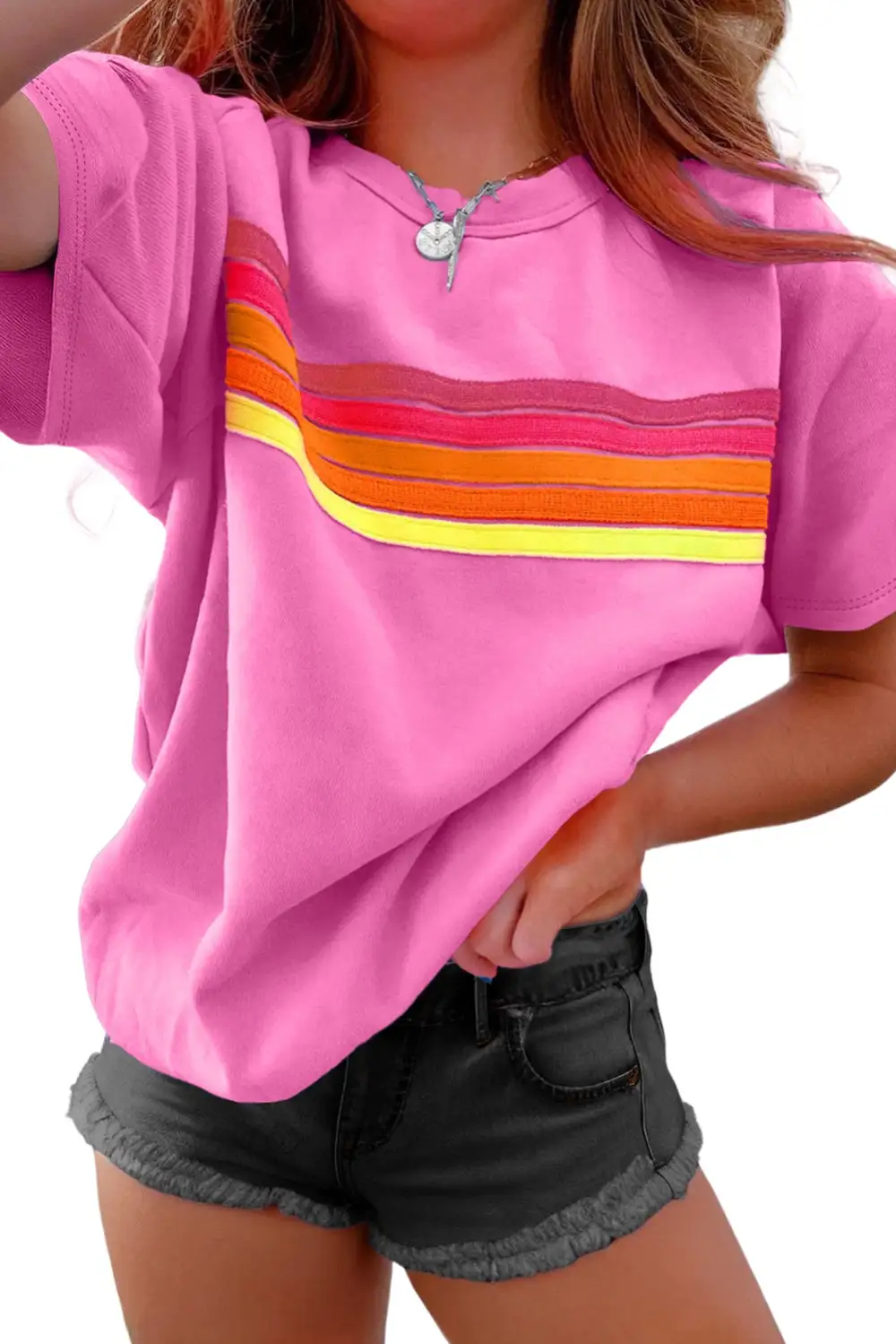 Striped Patch Front Casual