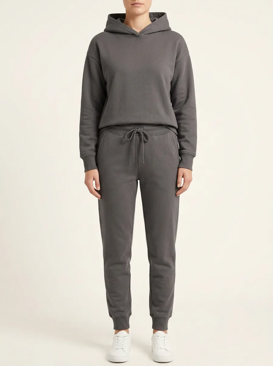 Women's Double-Layer Hoodie and Tonal-Drawstring Jogger Set