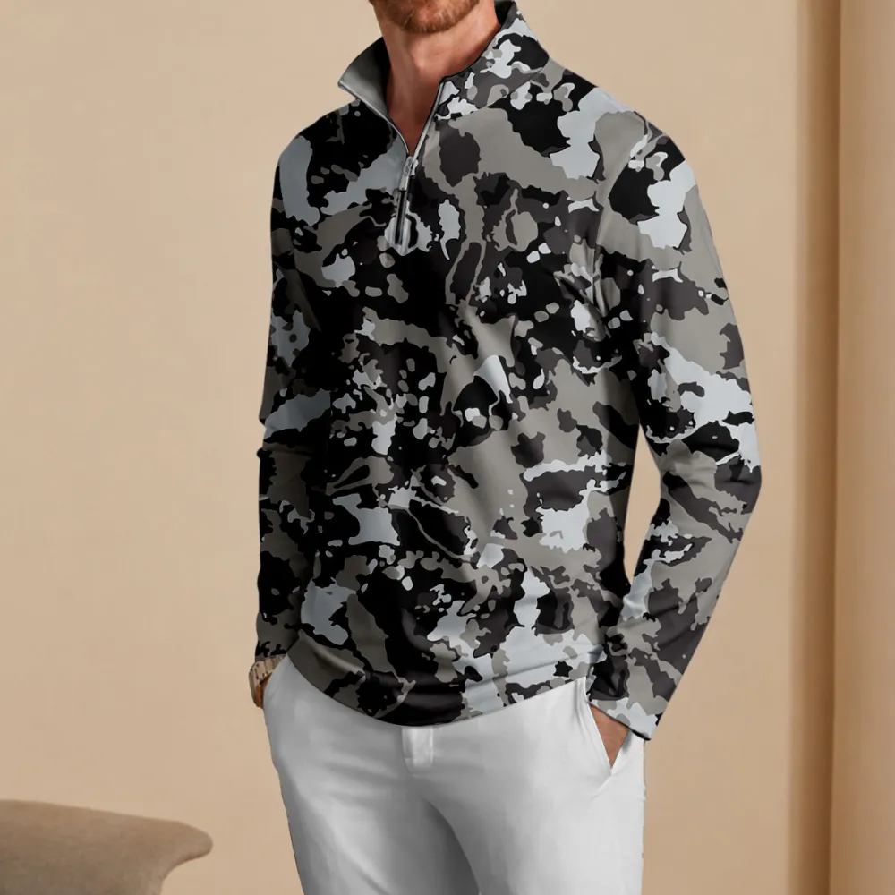 Polished Midweight Long Sleeve Pullover Golf Shirt