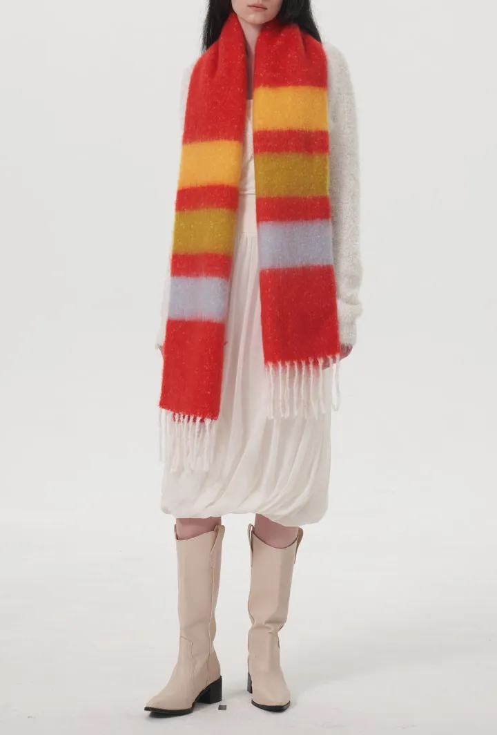 Cozy Wool Blend Tassel Wrap