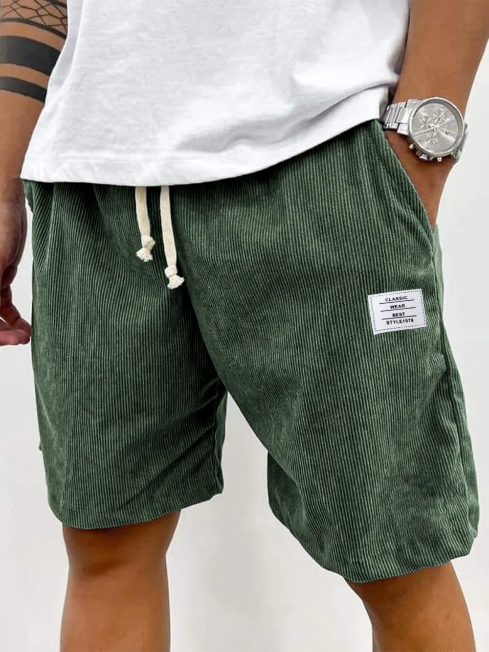 Utility Corduroy Seamed Detail Shorts