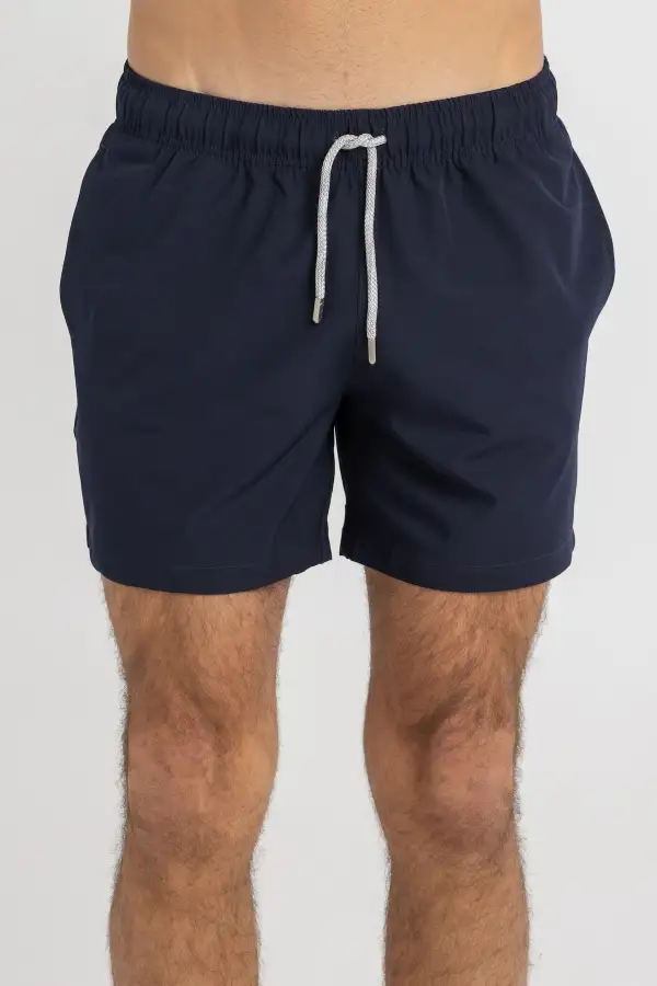 Solid Navy Swim Shorts