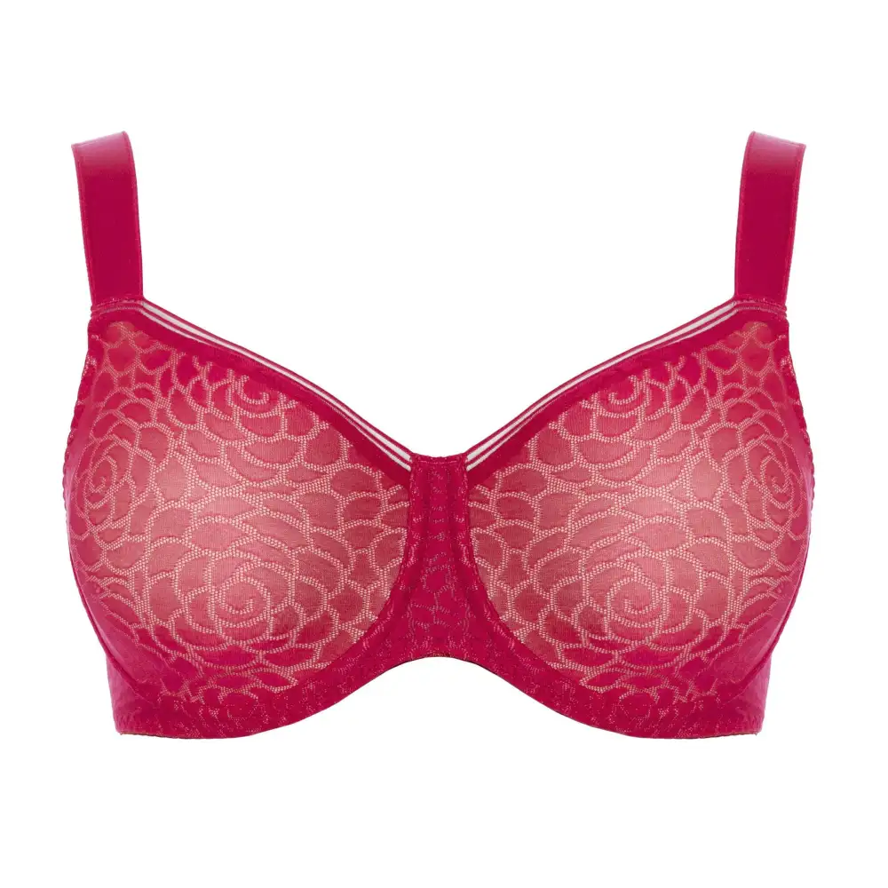 Women's Full Coverage Molded Adjustable Straps Mesh Bra