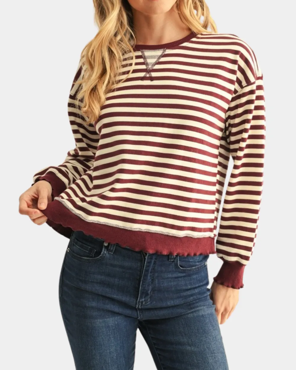 Stripe French Terry Sweatshirt