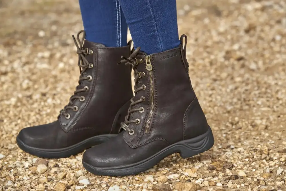 Everyday Lace-Up Zip Riding Boots
