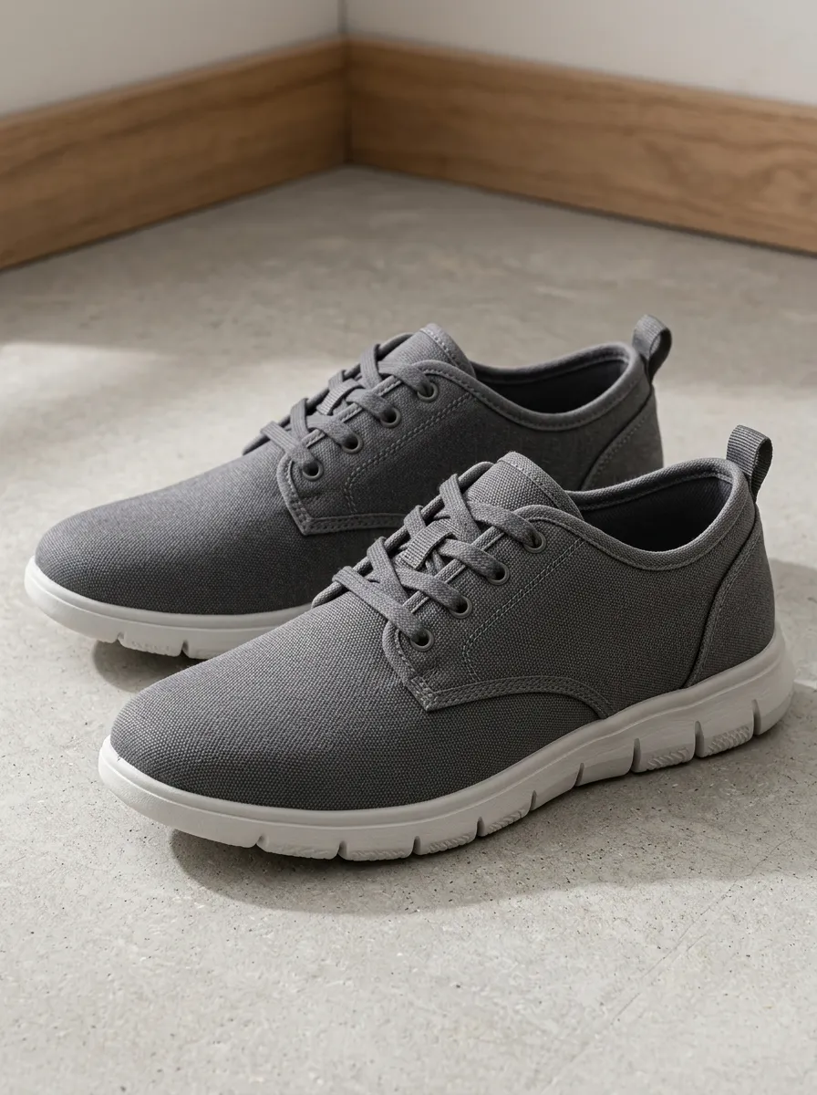 Men's Contemporary Modern Minimalist Solid Lace-up Canvas Shoes