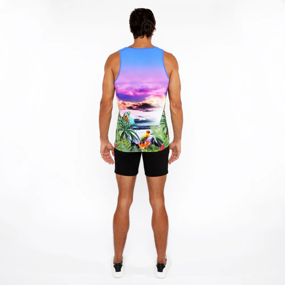 Flex Printed Mesh Tank Top