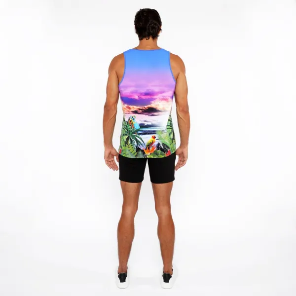 Flex Printed Mesh Tank Top