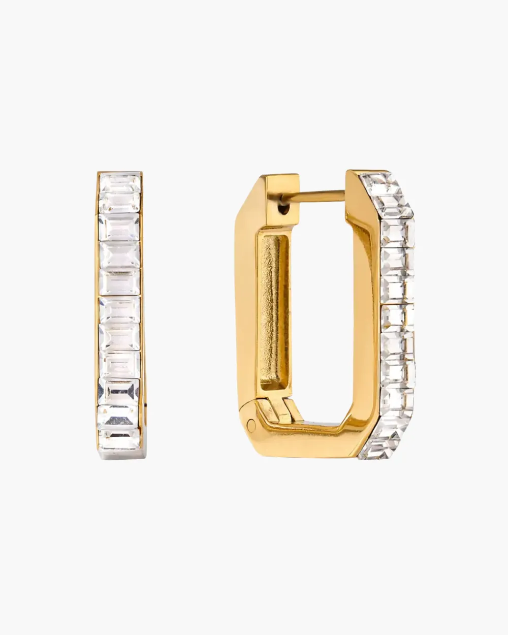 Baguette Line Huggie Earrings