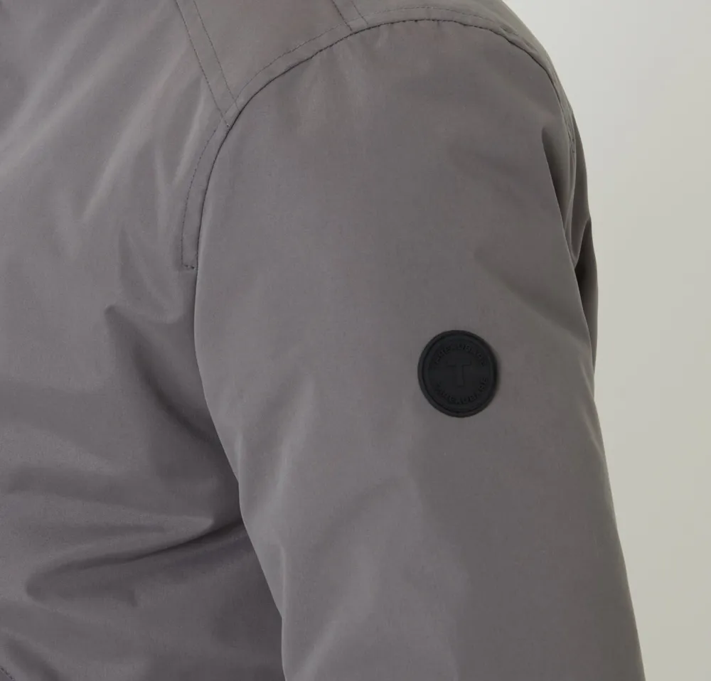 Slate Gray Padded Bomber Jacket