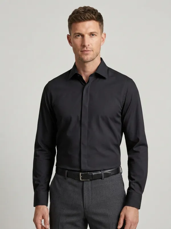 Men's Non-Iron Cotton Light Blue Formal Dress Shirt