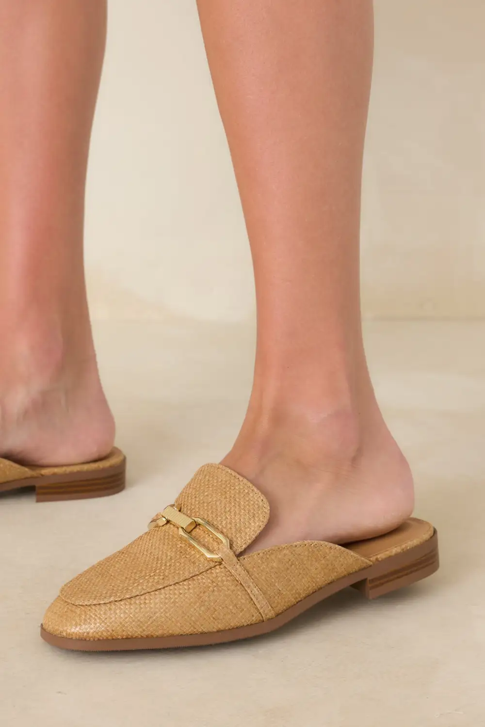 Wearable Faux Leather Leather Mules