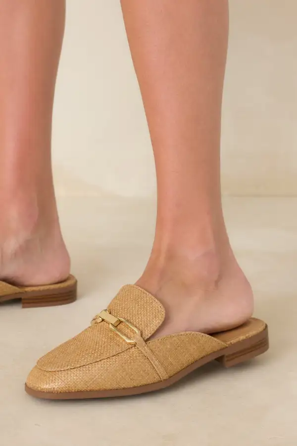 Wearable Faux Leather Leather Mules