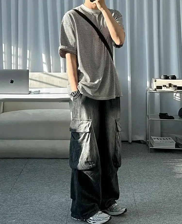 Gradient Faded Cargo Jeans