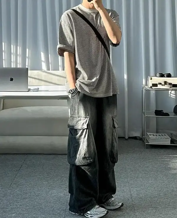 Gradient Faded Cargo Jeans