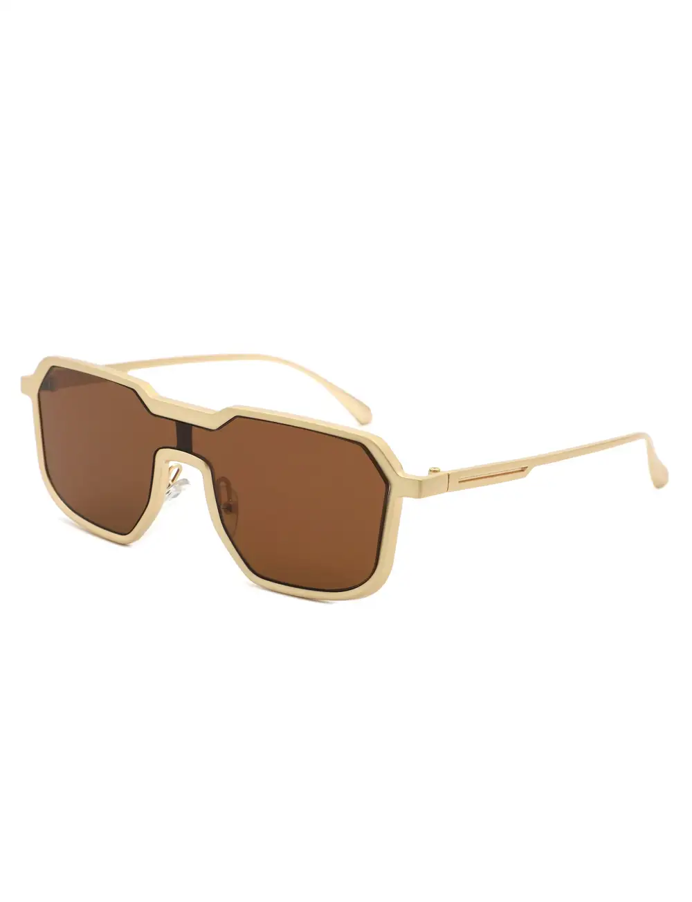 Matte Square Geometric Frame Sunglasses